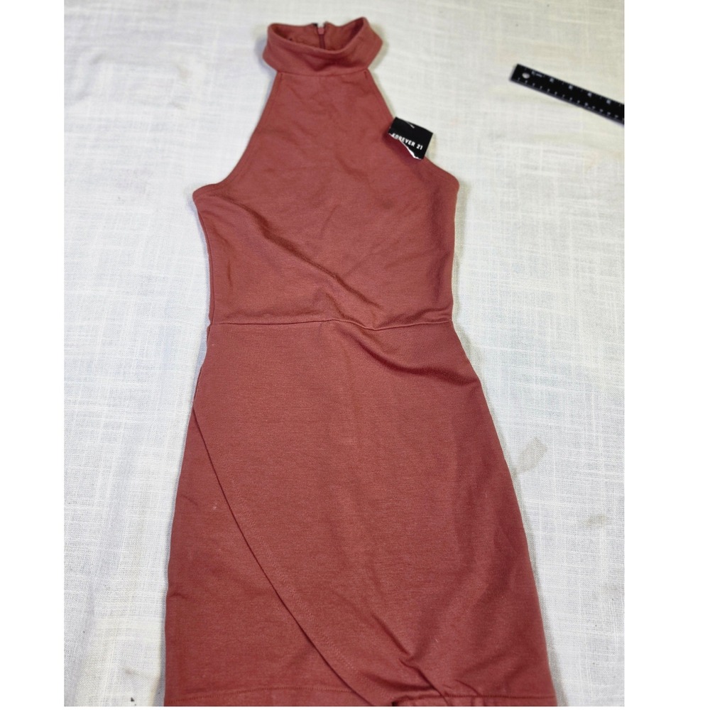 Forever 21 Rose Halter Mock Neck Tulip Wrap Mini Dress Small NWT